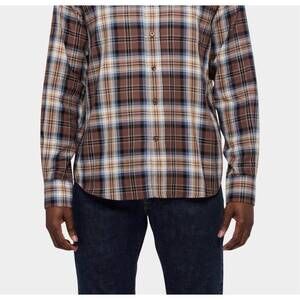 NEW C.O.F. STUDIO button down classic shirt in nutella